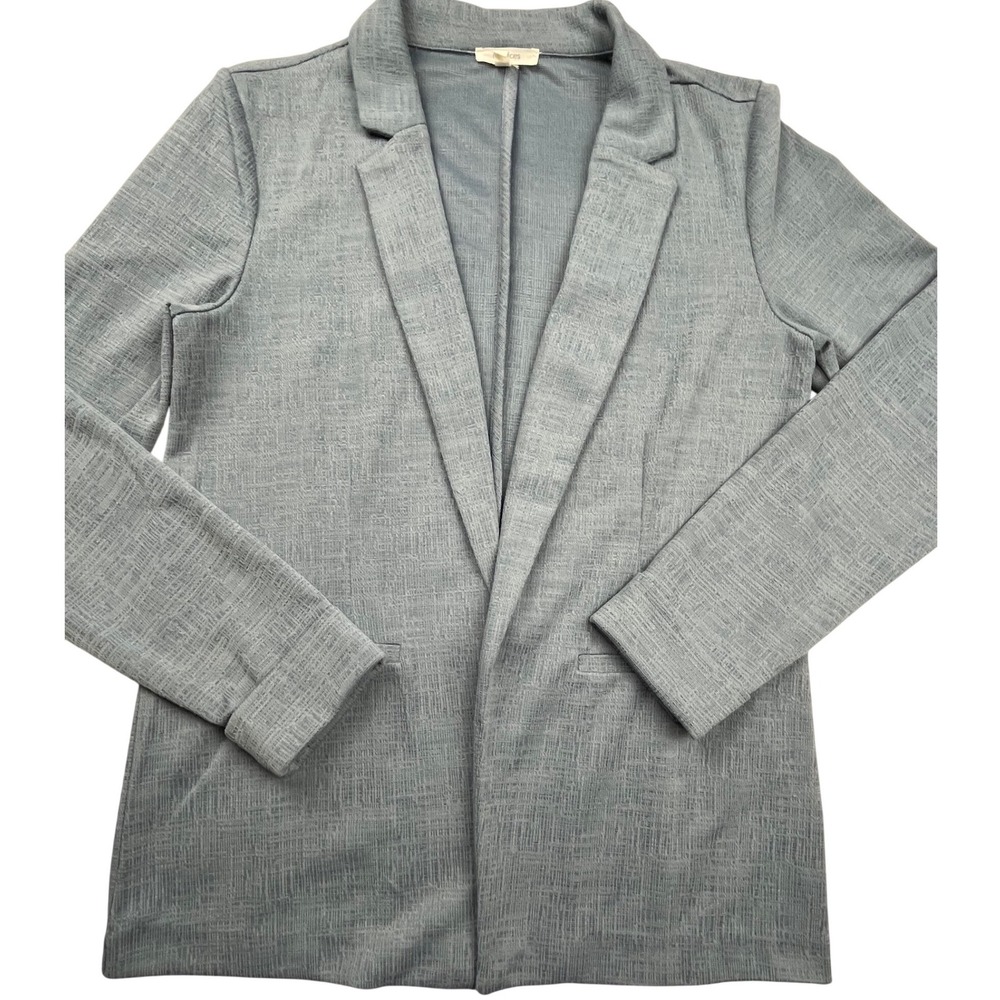 Maurices Womens Blue Textured Knit Open Front Blazer Jacket Medium